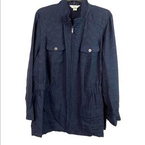 CJ Banks blue cinched zip up jacket Size 2X